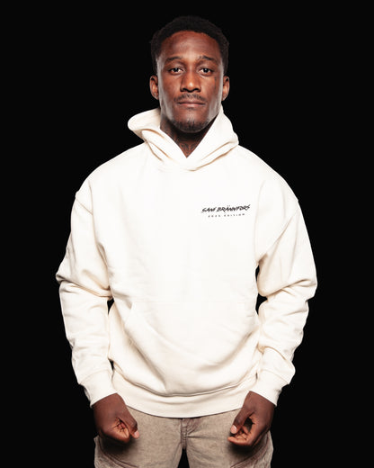 NERVOUS hoodie raw white