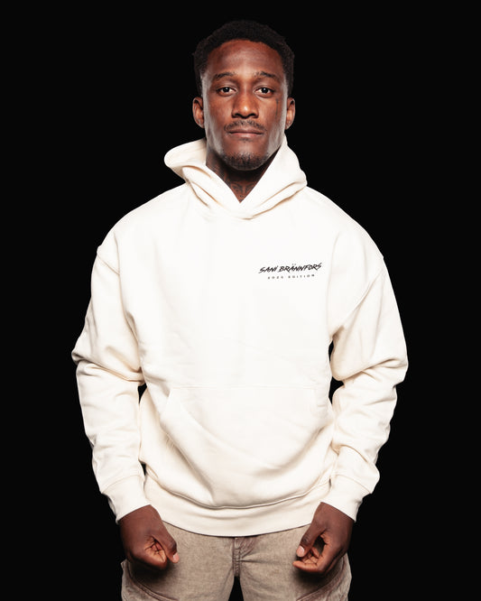 NERVOUS hoodie raw white