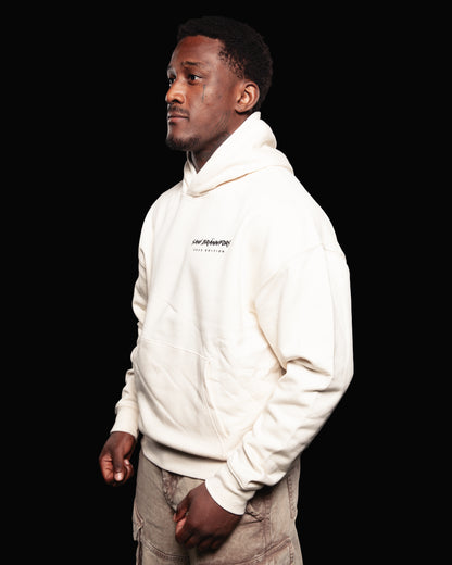 NERVOUS hoodie raw white