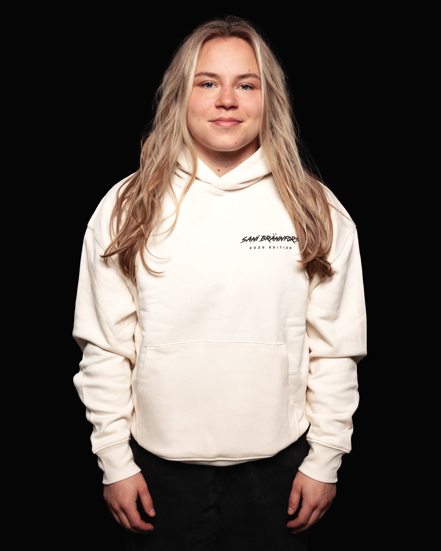 NERVOUS hoodie raw white