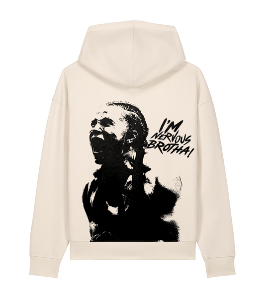 NERVOUS hoodie raw white